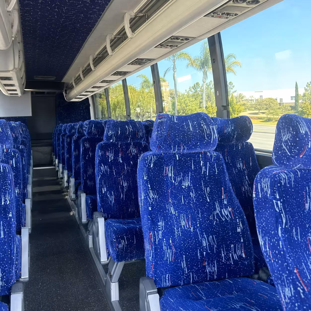 56 passenger charter bus inside