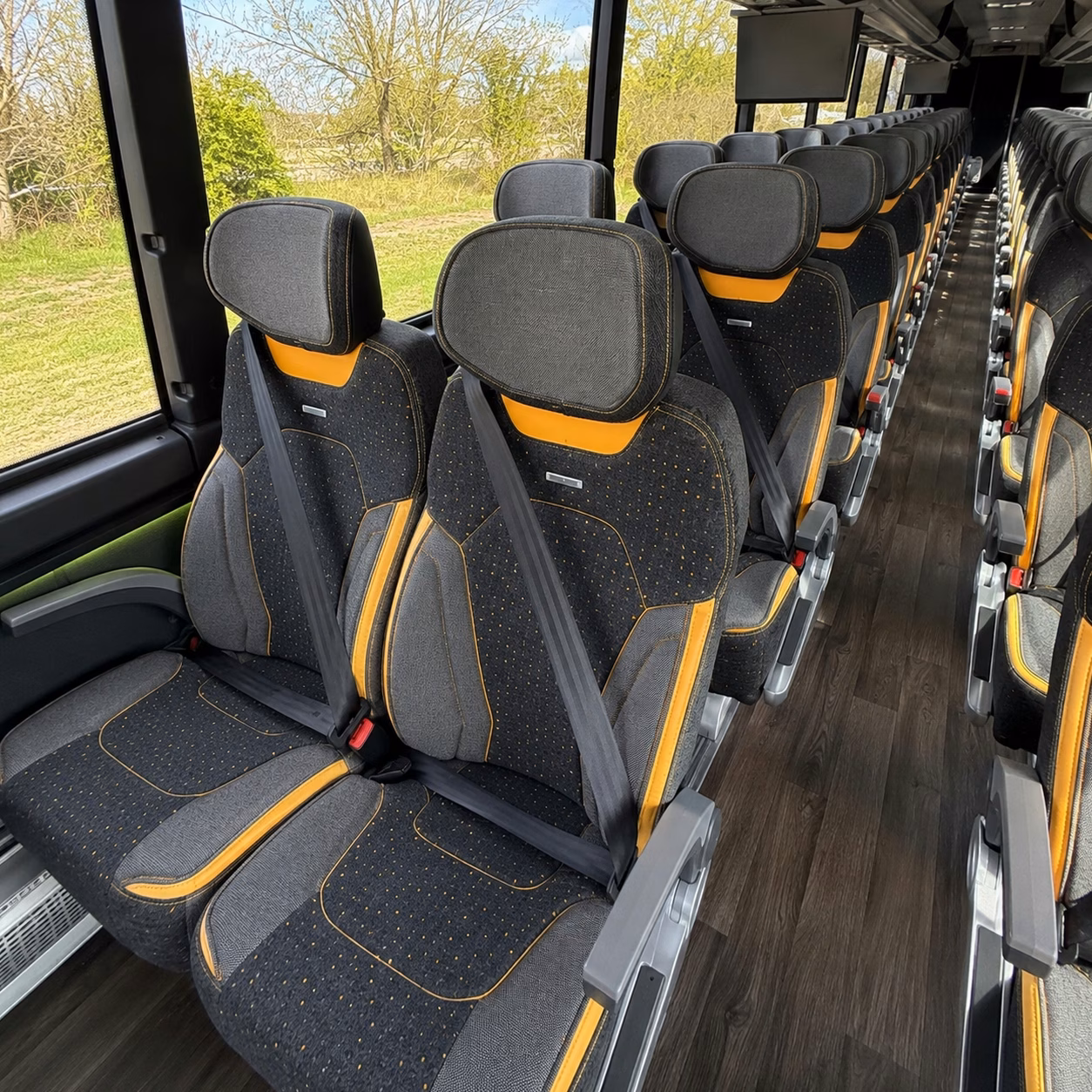 56 passenger charter bus interior